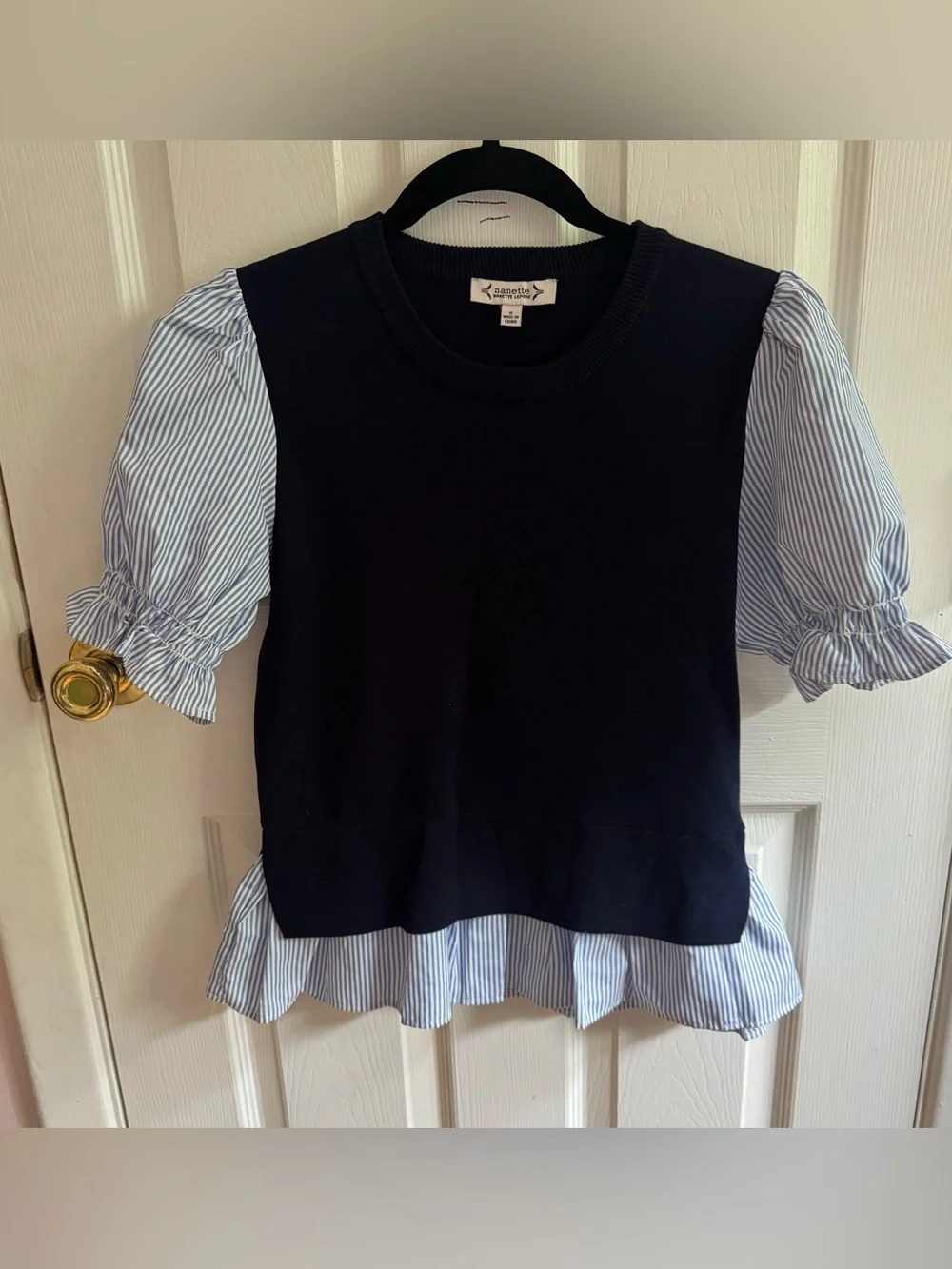 Nanette Lepore Navy Sweater Shirt